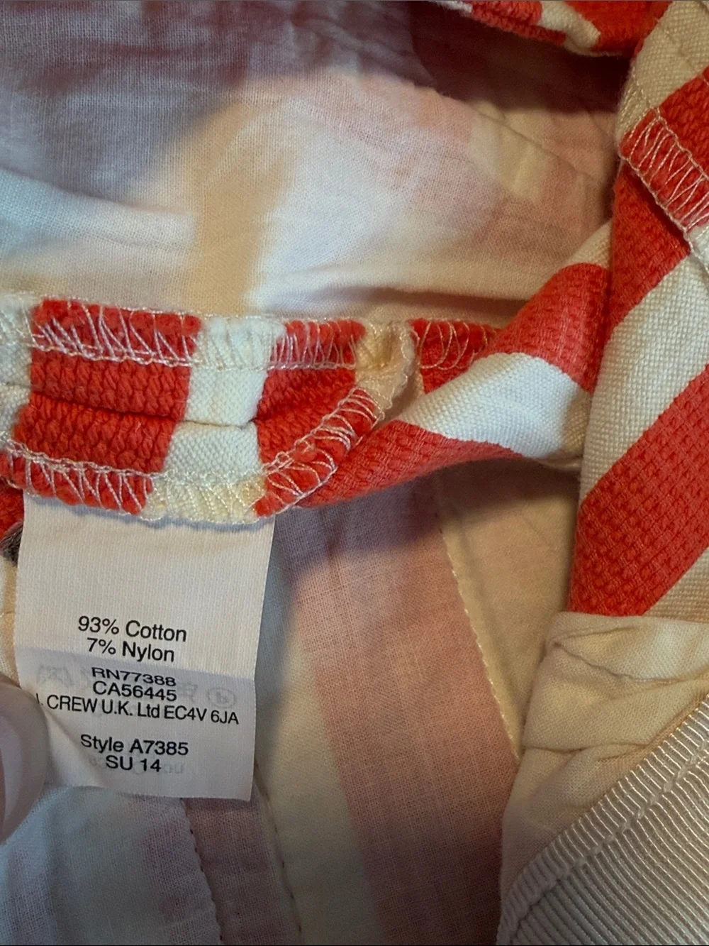 J. Crew Orange and White Striped Athletic Shorts